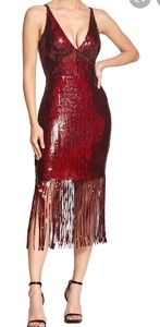 Dress the Population Frankie fringe sequin dress